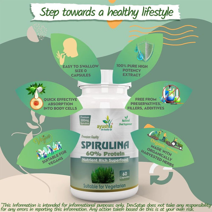 Premium Spirulina Capsules - 60% Protein, High Quality & All-Natural