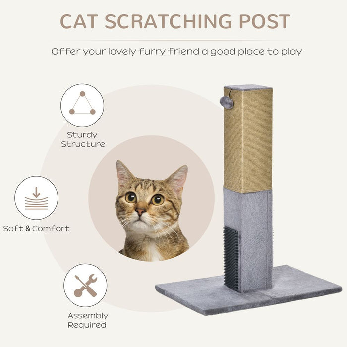 Premium Cat Scratching Post - Durable, Grey Scratcher Tree - 79cm - Activity Centre for Cats