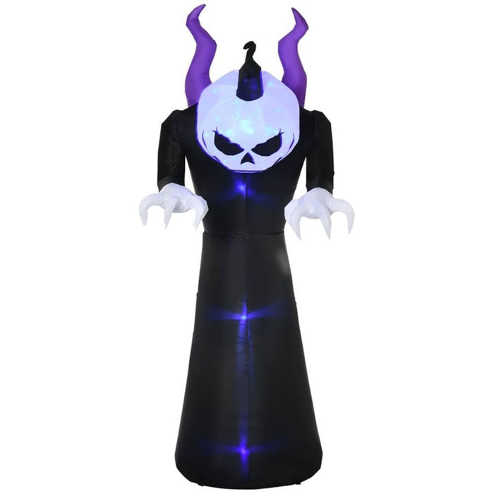 Halloween Decoration Inflatable Ghost with Horns on its Back Outstretched Paws to Scaring You