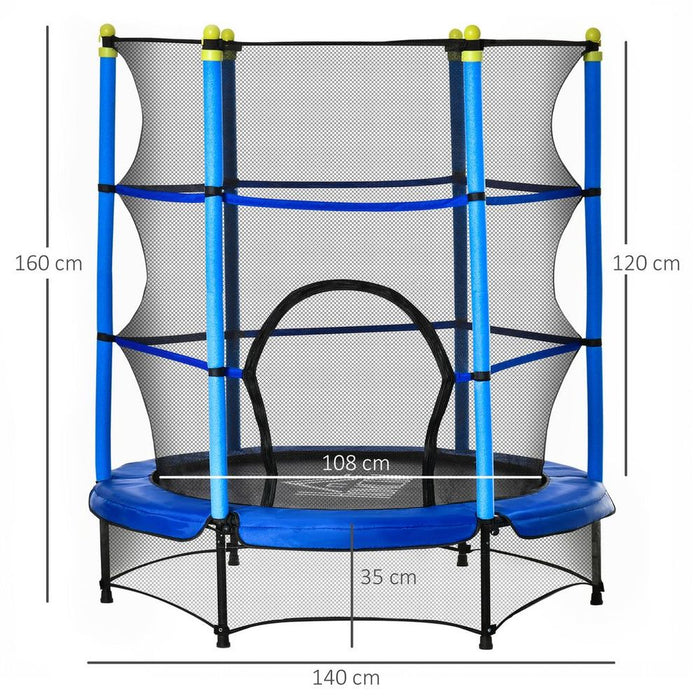 Premium HOMCOM 5.2FT Kids Trampoline - Safety Enclosure - Indoor Outdoor Fun