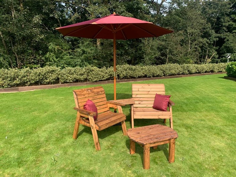 Premium British-made Grand Twin Angled Set + Coffee Table. High-quality, sustainable wood. Rustproof and rot-free. White glove delivery.