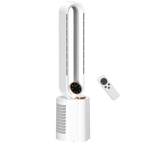 HOMCOM Bladeless Tower Fan with UV Sterilisation & Humidifier, Oscillation