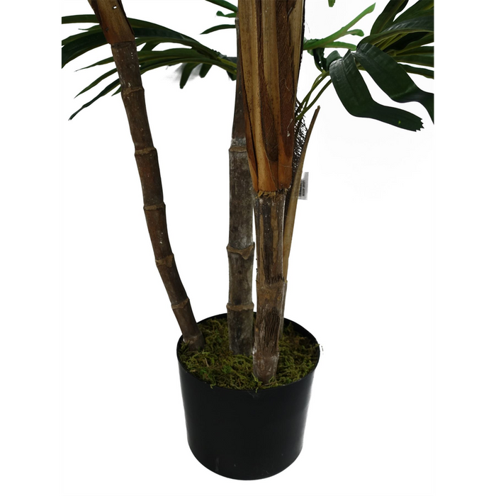 100cm Raphis Palm Artificial Tree - Realistic Silk Leaves - Natural Trunk - Perfect for Any Space