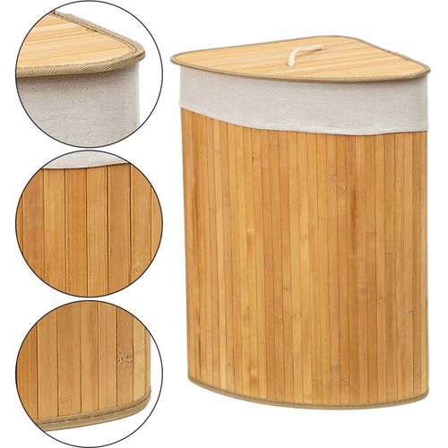 CORNER Natural Bamboo Laundry Basket-Natural