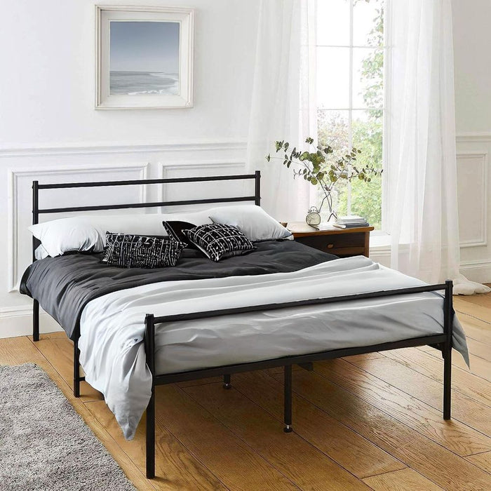 Extra Strong Double Metal Bed Frame In Black - Improved