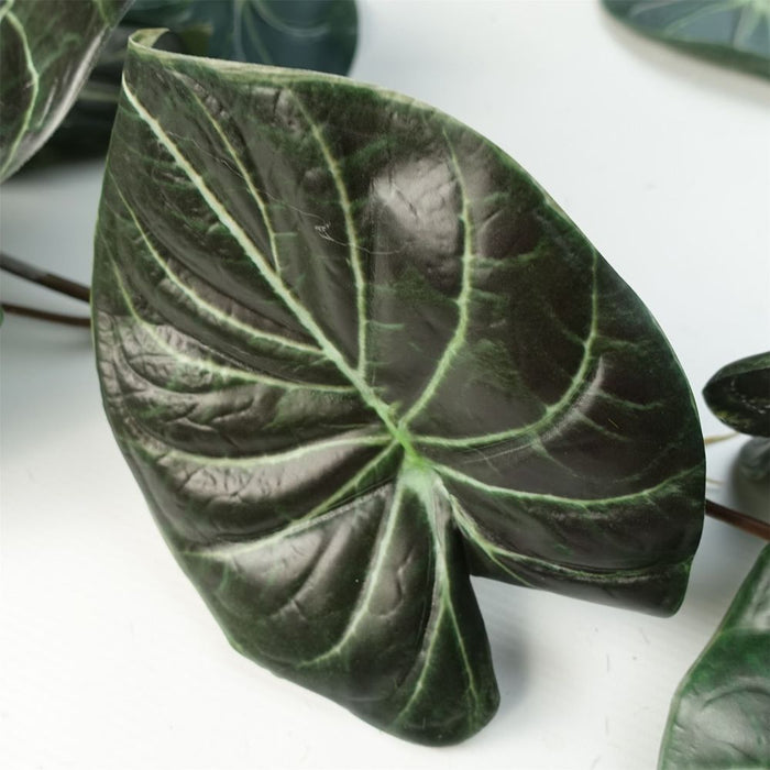 Premium 6-Pack Trailing Alocasia Dragon Scale Dark - 120cm Artificial Hanging Plants