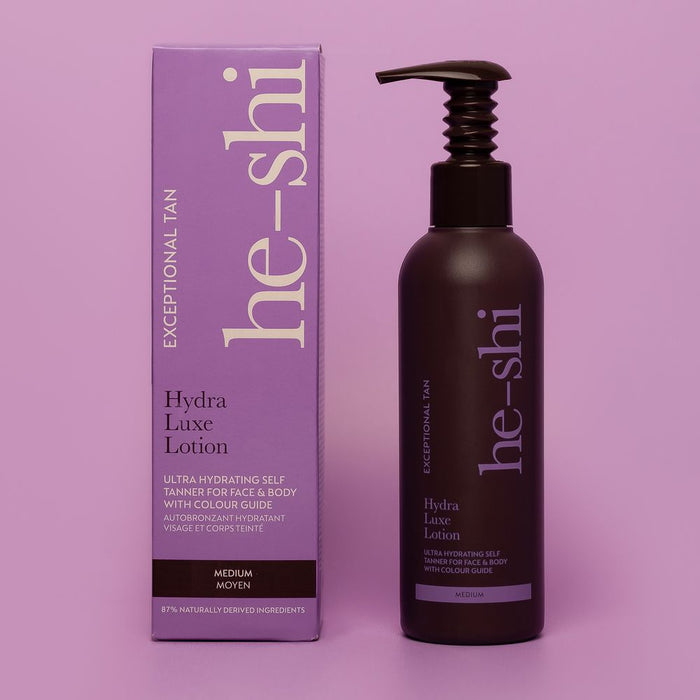 He-Shi Hydra Luxe Lotion  - Medium Self Tan - Easy to Apply - Pump Action