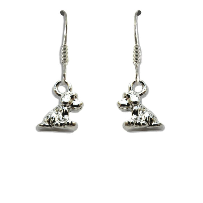 Delightful Doggy Drop Earrings - Silver Plated Gift Set - Free Delivery