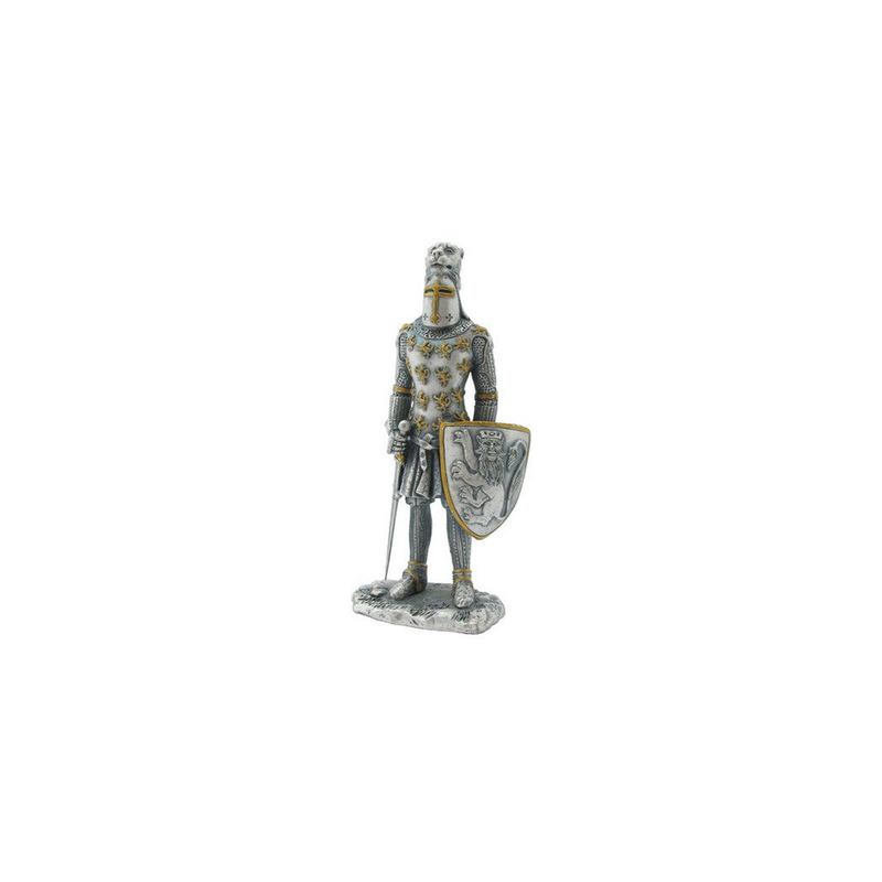 Knight Lion Crested Helmet - 13th Century (hand-cast statue sculpture) 10cm Height