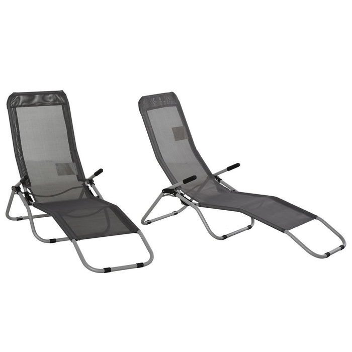 Ultimate Relaxation: Outdoor Patio Chaise Recliner Set - 2 Pack