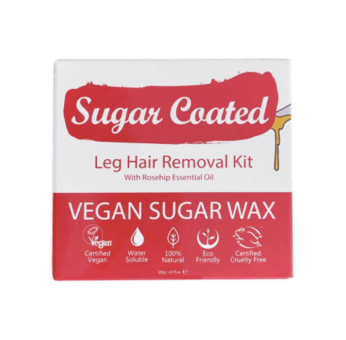 Sugar Coated Leg 200g - Natural Vegan Sugar Wax for Gentle Hair Removal - Environmentally Friendly Formula - With Rosehip Oil