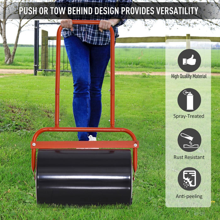 Combination Push/Tow Lawn Roller Filled with 38L Sand or Water | High-Quality Steel | Garden Outsunny