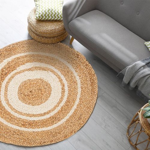 Altrincham Bleached Jute 120x120cm Circle Rug