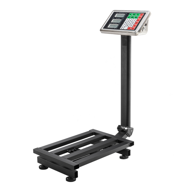 100KG/220lbs LCD Digital Personal Floor Postal Platform Scale with 30*40 Platform & 0.6mm Plate Black UK Plug