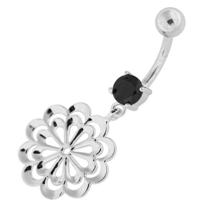 Fancy Single Stone Jeweled Dangling Belly Ring