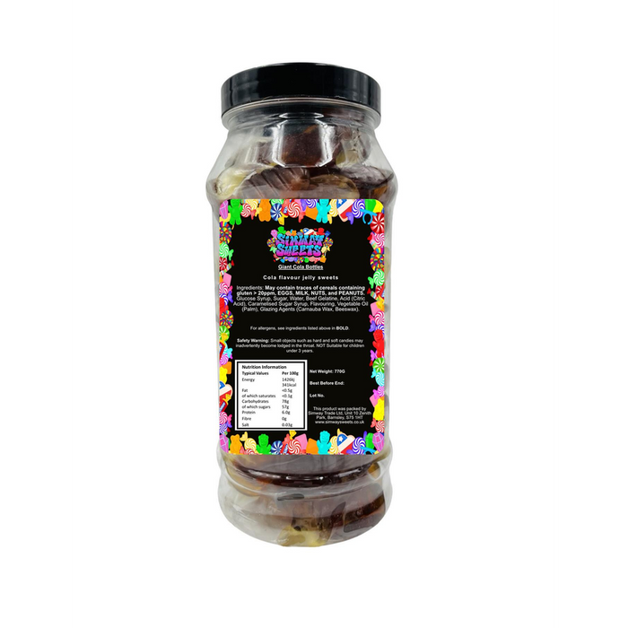 Delicious Giant Cola Bottles in a Retro Sweets Gift Jar