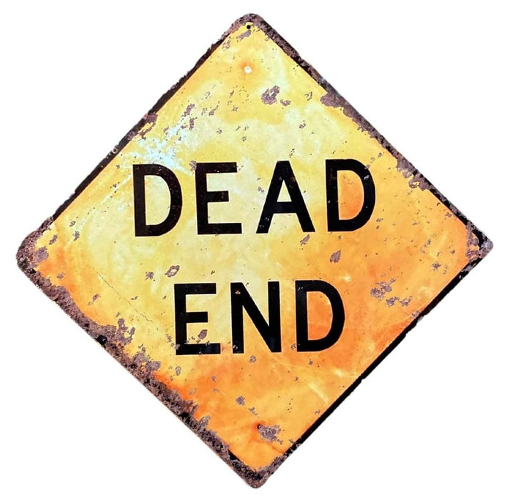 Vintage Metal Wall Sign - Dead End - High Quality - 28cm