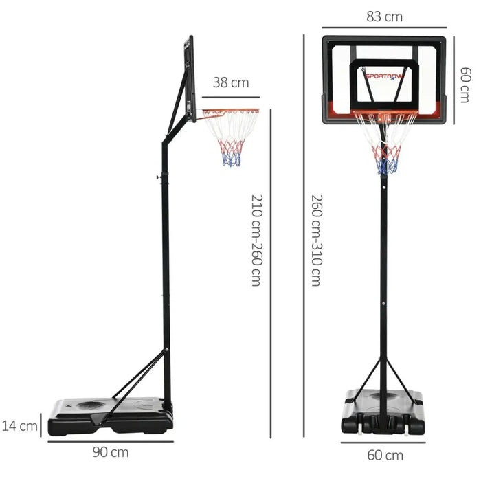 Premium Portable Basketball Hoop and Stand - Adjustable Height, Weighted Base, Easy to Move - High-Quality Materials