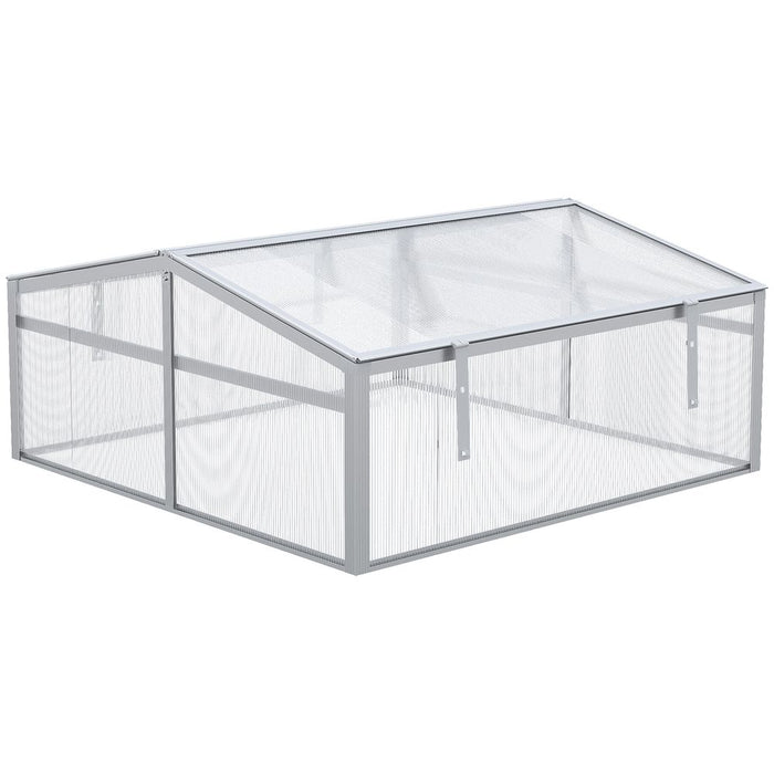 Premium Outsunny 2-Level Adjustable Roof Cold Frame Greenhouse - High-Quality Aluminium Frame for Optimal Plant Growth