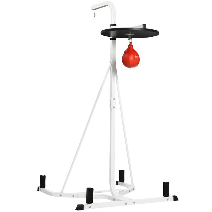 HOMCOM 170-190cm Freestanding Boxing Punch Bag Hanger & Speed Ball Station Platform Hanging Frame Home Gym