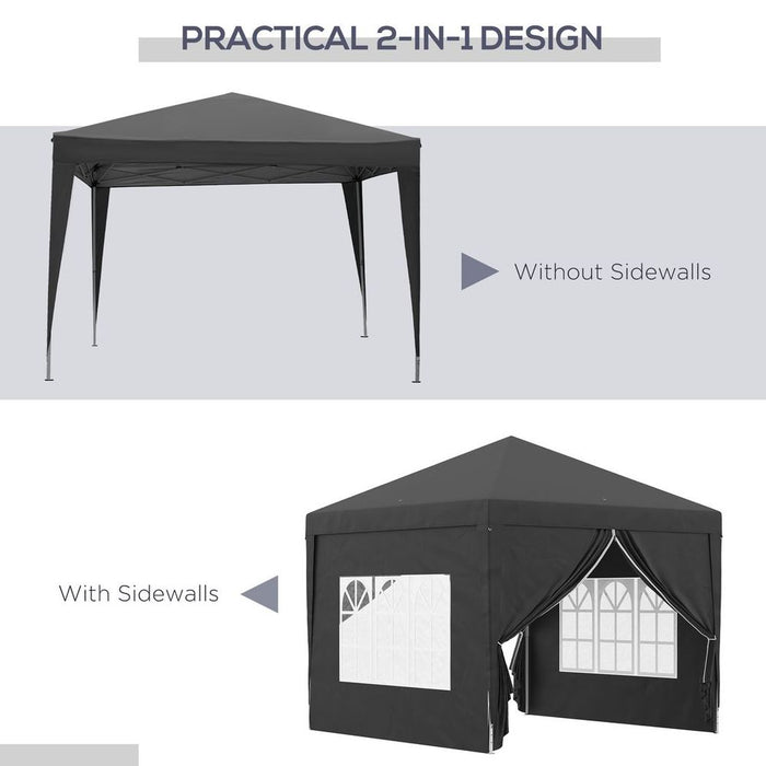 High-Quality 3x3m Pop Up Gazebo Party Tent Canopy - Black