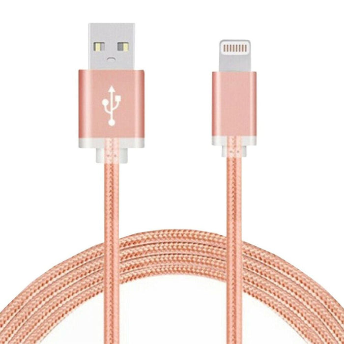 FX Powabud Nylon Braided USB Data Cable for Phone [Rose Gold]