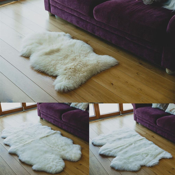 Natural  Sheepskin Rug Single Pelt - Natural Ivory & Cream Colouring