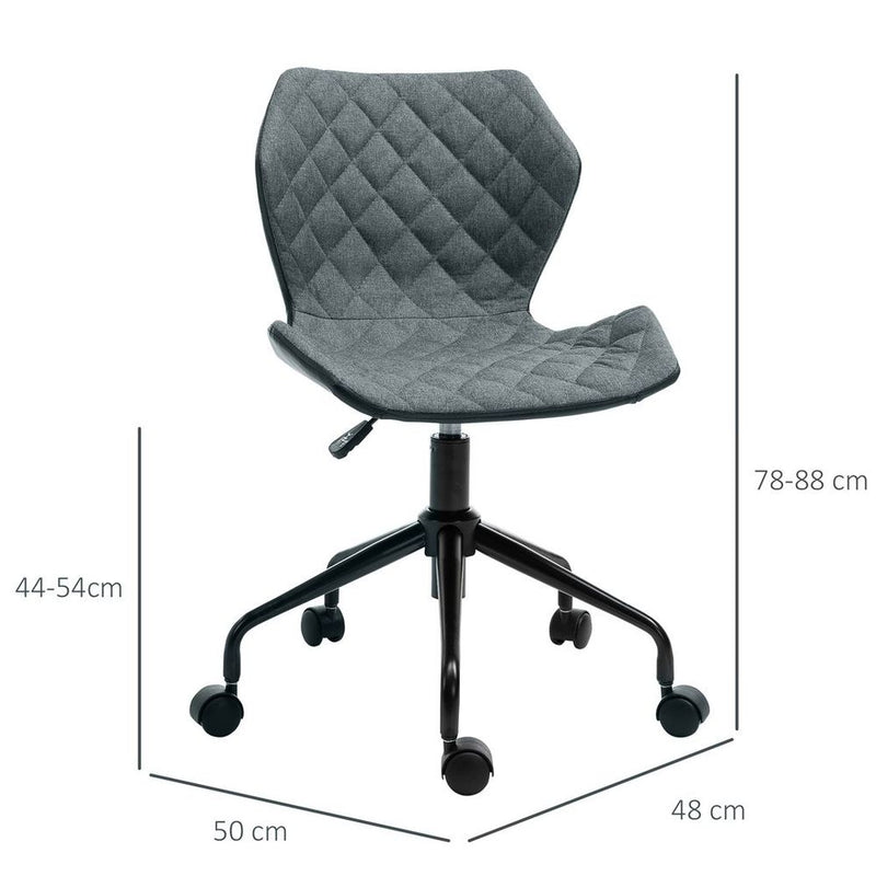 Premium Swivel Home Office Chair | Adjustable Height | Nylon Wheels | Linen Grey
