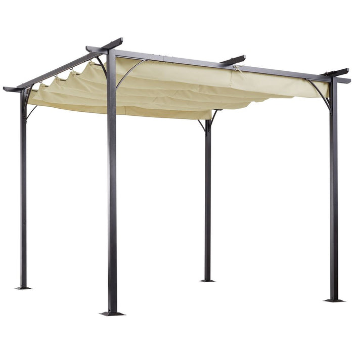 High-Quality 3x3m Outdoor Metal Gazebo - Retractable Canopy - Ideal for Garden & Patio - Outsunny