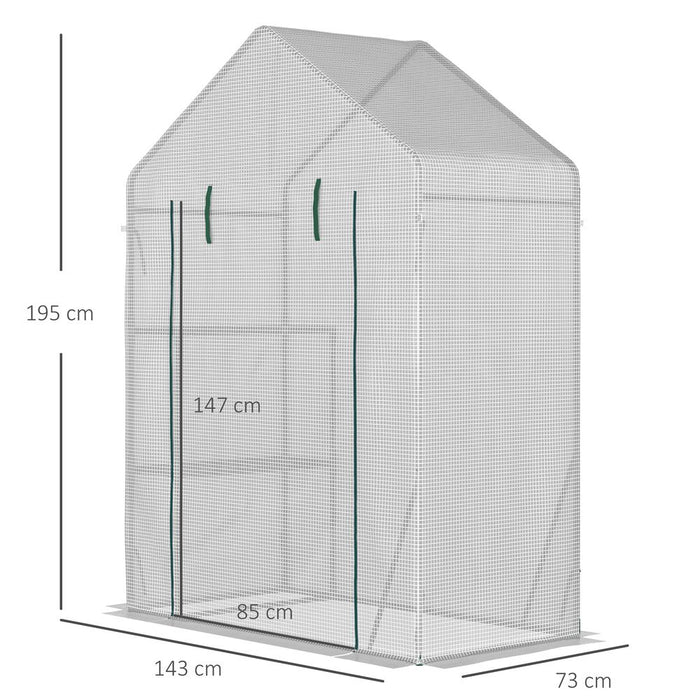 Outsunny Portable Greenhouse w/ Shelf - Extend Growing Season, Protect Plants from Cold & Birds