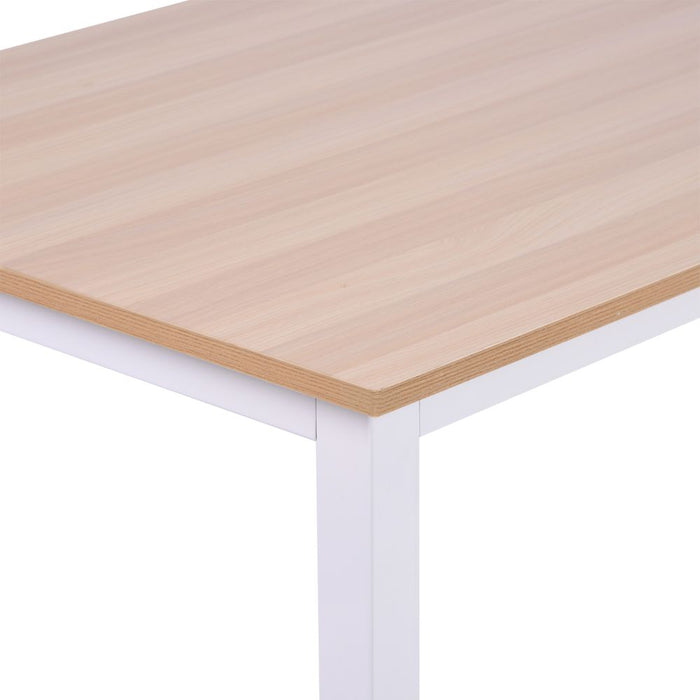 Computer Desk W/ White Metal Frame MDF, 120W x 60D x 76Hcm-Oak Grain Tone