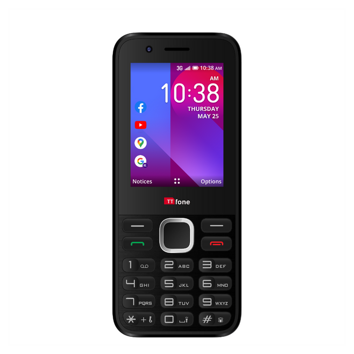 TTfone TT240 Simple Mobile w/ USB Cable & EE Pay As You Go Sim Card - Unlocked to All Networks