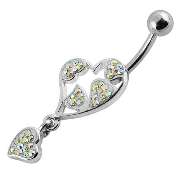 Heart Fancy Dangling Steel Banana Belly Ring