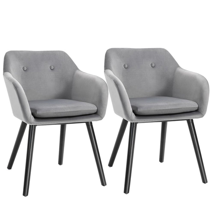 2x Bar Stools / Dining Chairs - Grey 54W x 56D x 74H cm