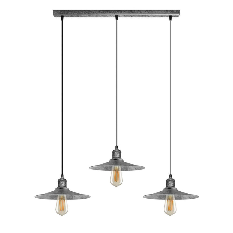 3 Head Rectangle Base Vintage Ceiling Pendant Light Shade Hanging Lamp