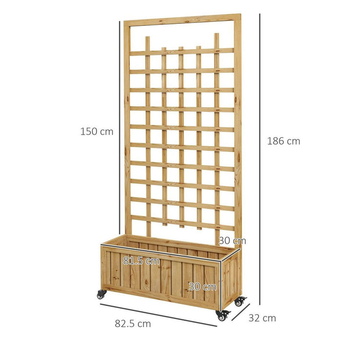 Versatile Outsunny Wooden Trellis Planter: Raised Bed with Mobile Design & Bed Liner