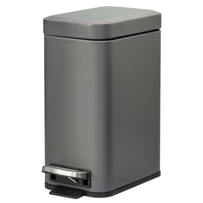 5L Steel Step Trash Can, Silent Lid Open & Gentle Close, Compact & Stylish, Removable Bucket