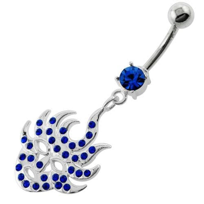 Multi Jeweled Burning Mask Belly Button Ring