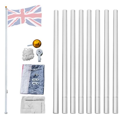 5.1*5.1*750cm Aluminum Alloy Splicing Flagpole Adjustable And Retractable Courtyard Outdoor Flagpole