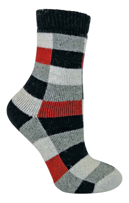 Ladies Checkered Wool / Silk Blend Socks