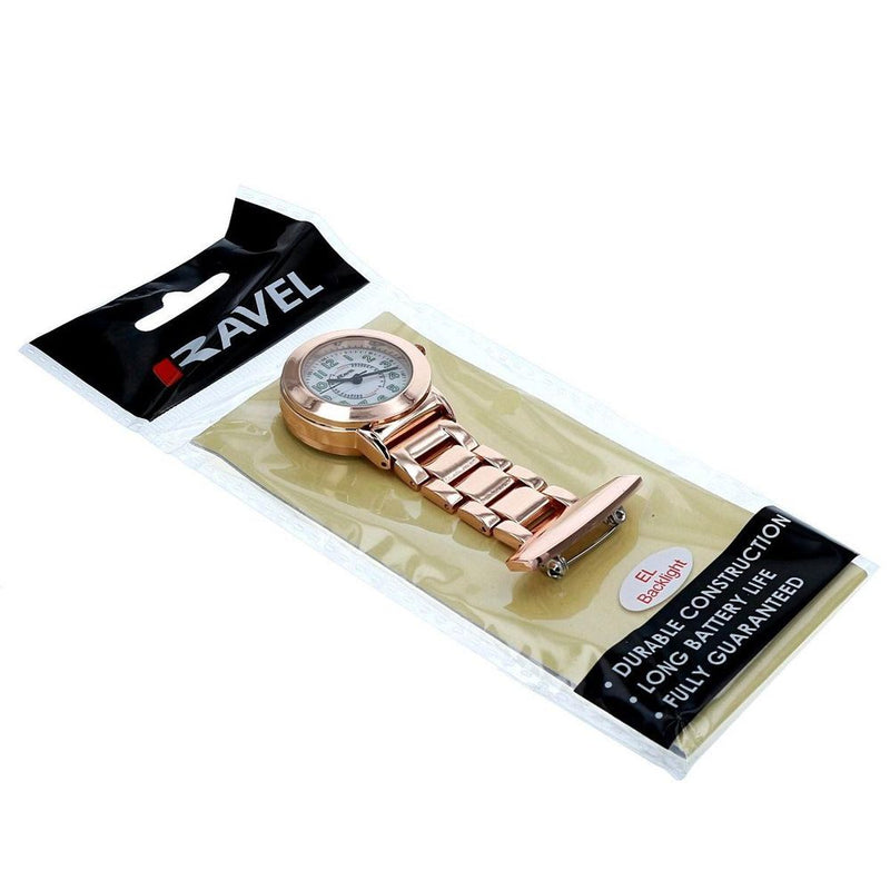 Ravel Nurses Watch - Rose Gold R1101ELR - EL Backlight - Quality Quartz Movement