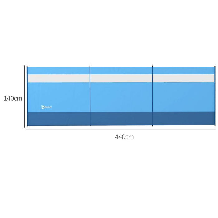 Outsunny Camping Windbreaks with Clear Windows and Carry Bag, 440 x 140cm