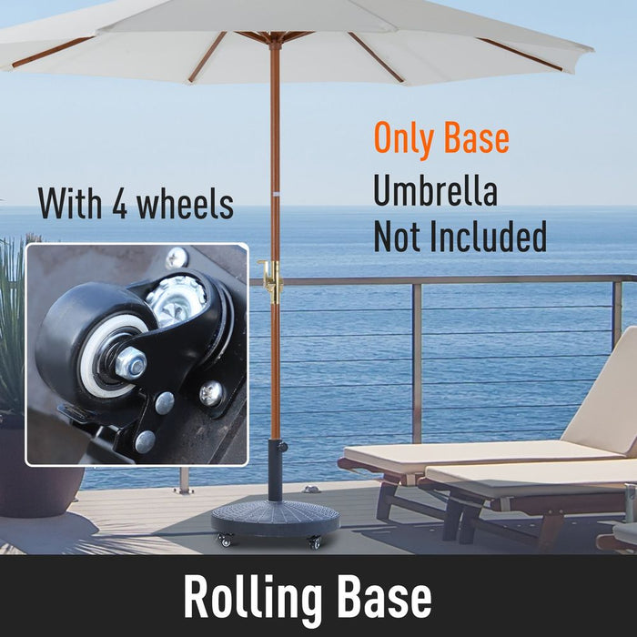 Durable Resin Patio Umbrella Base with Wheels - Outdoor Stand Holder for Parasol – Best Quality