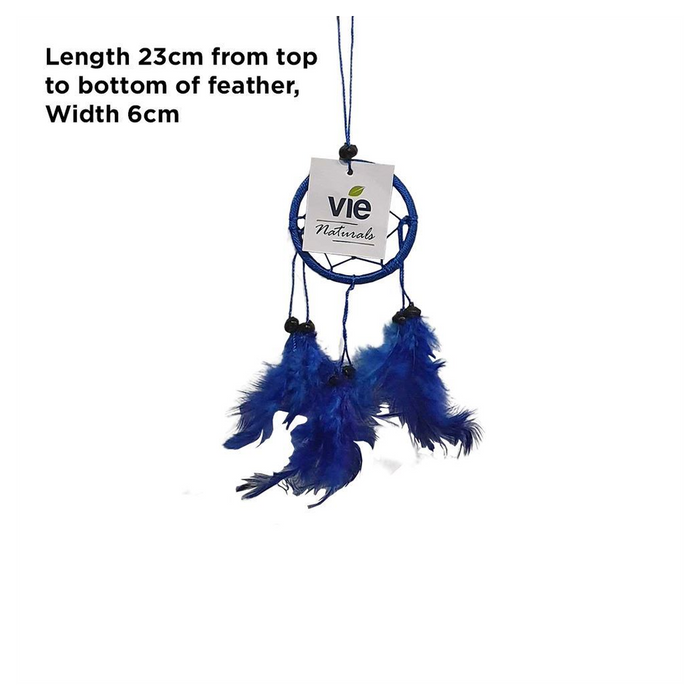 Handcrafted Blue Dream Catcher with 6cm Ring & Bead