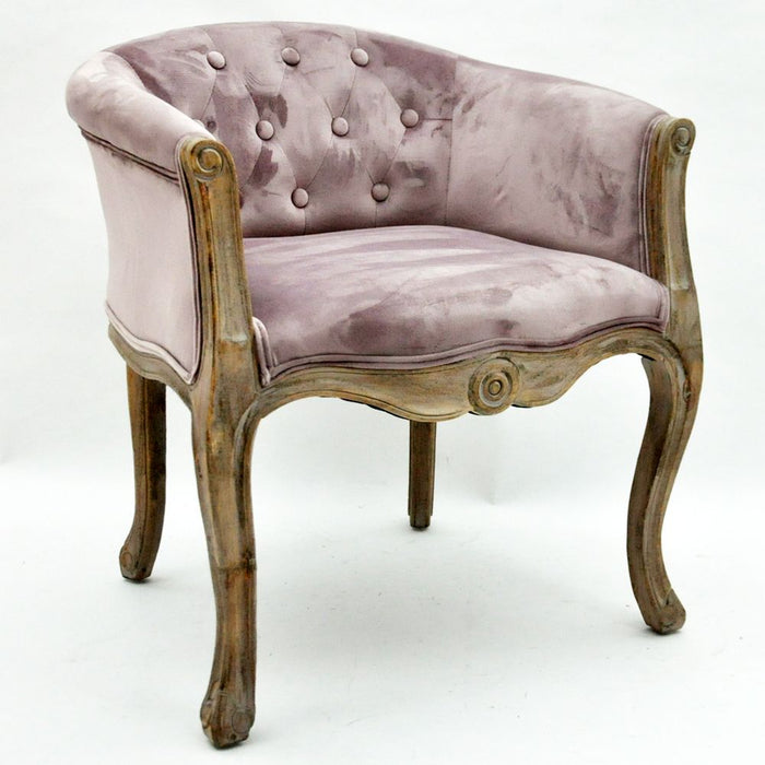 Premium Velvet Pink Louis Chair - Elegant, Comfortable, High-Quality