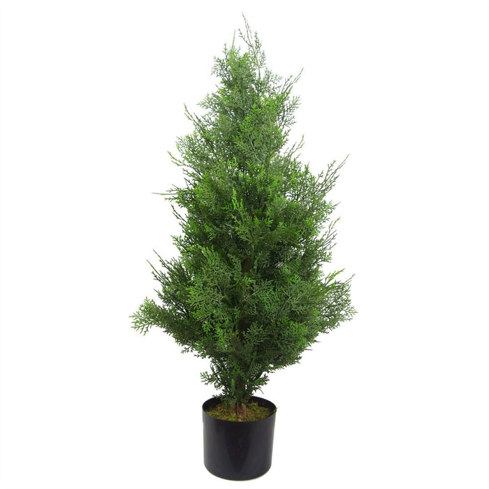 Realistic 90cm Artificial Cypress Topiary - Maintenance-free, Indoor/Outdoor Use!