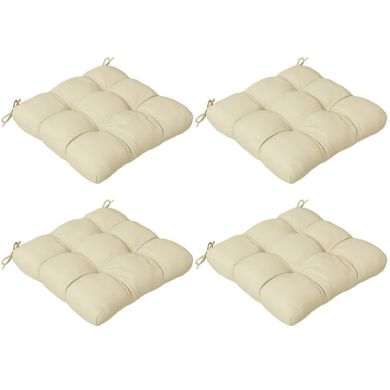 Premium Outdoor Seat Cushions - Set of 4, Garden Furniture, Beige - Flame Retardant, Fade-resistant, Water-resistant