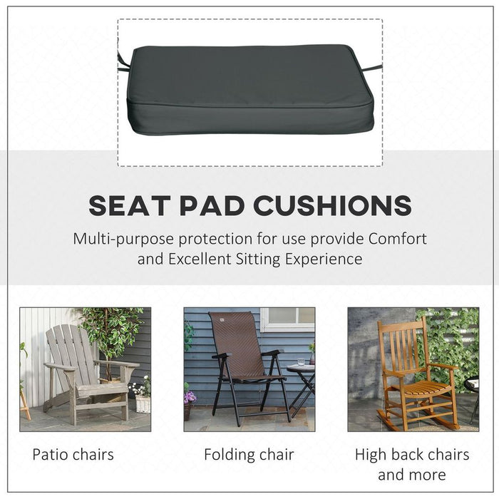 Outsunny Set of 6 Chair Cushion Seat Pads - Outdoor Grey