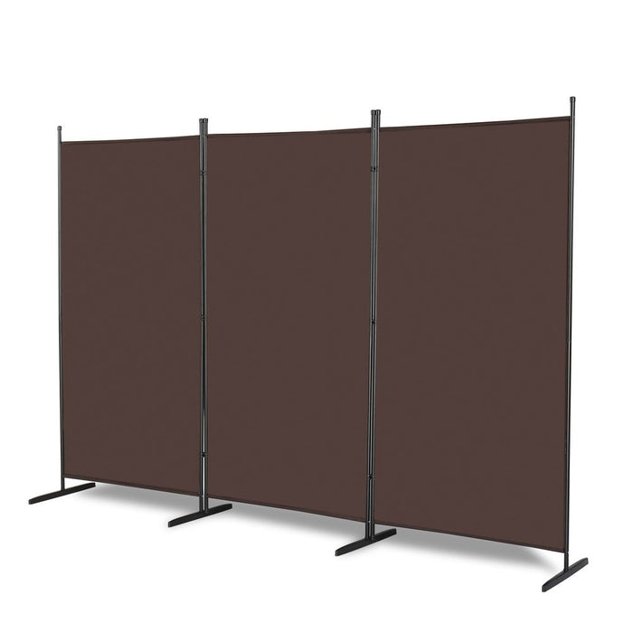 6FT Trifold 130g Polyester Fabric Plastic Foot Carbon Steel Frame Foldable Screen Brown