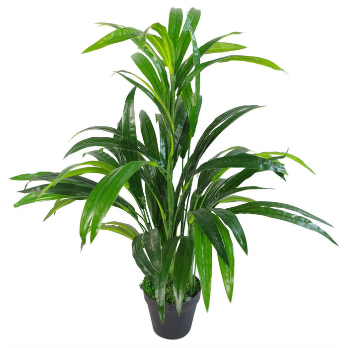 65cm Artificial Realistic Bamboo Shrub Plant with Gold Metal Planter